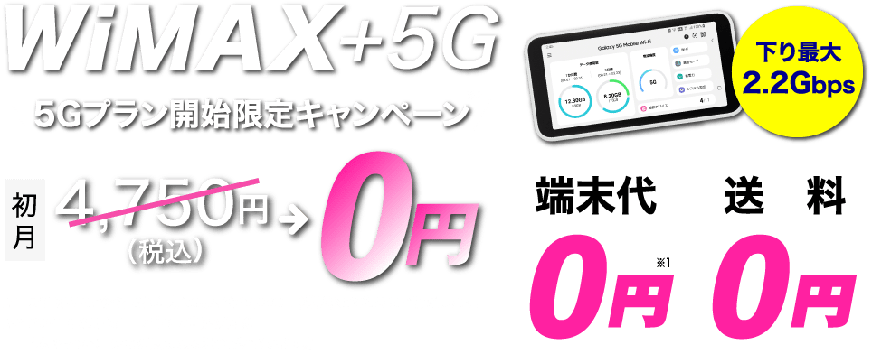 カシモ WiMAX +5Gギガ放題