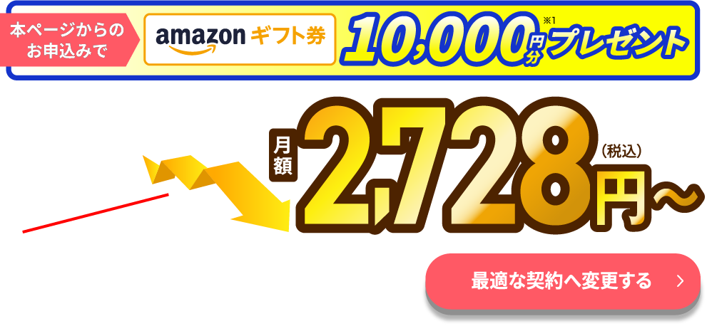 あなたの容量に合わせてかしこく契約変更！月額2,728円～