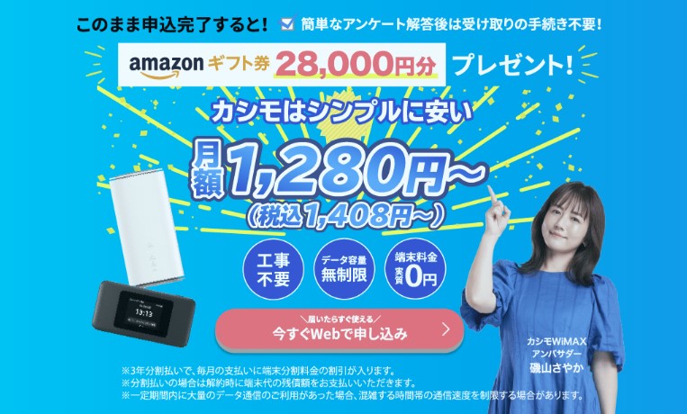 カシモWiMAX公式サイト