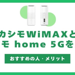カシモWiMAX ドコモ home 5G 比較